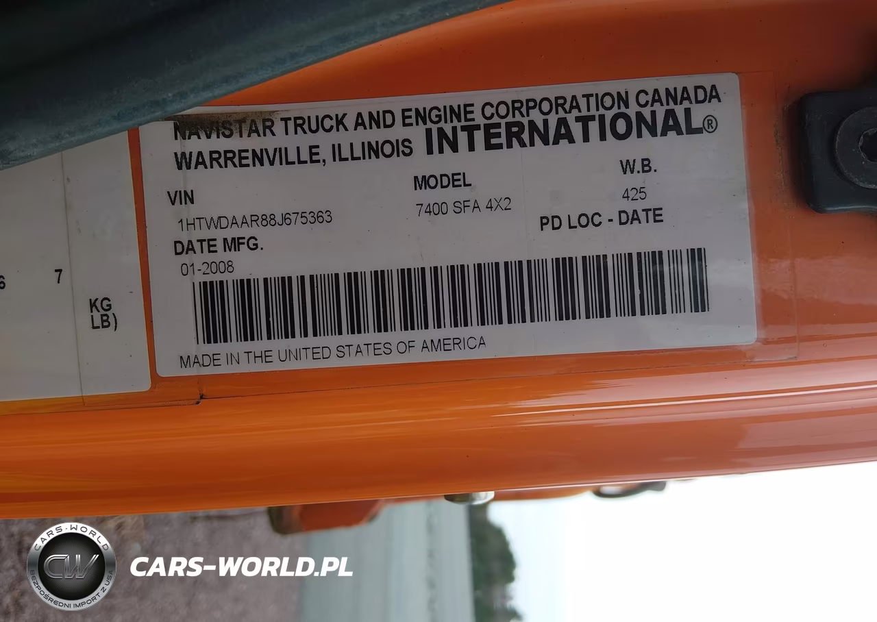 2008 International 7000 7400 VIN:1HTWDAAR88J675363 - 8