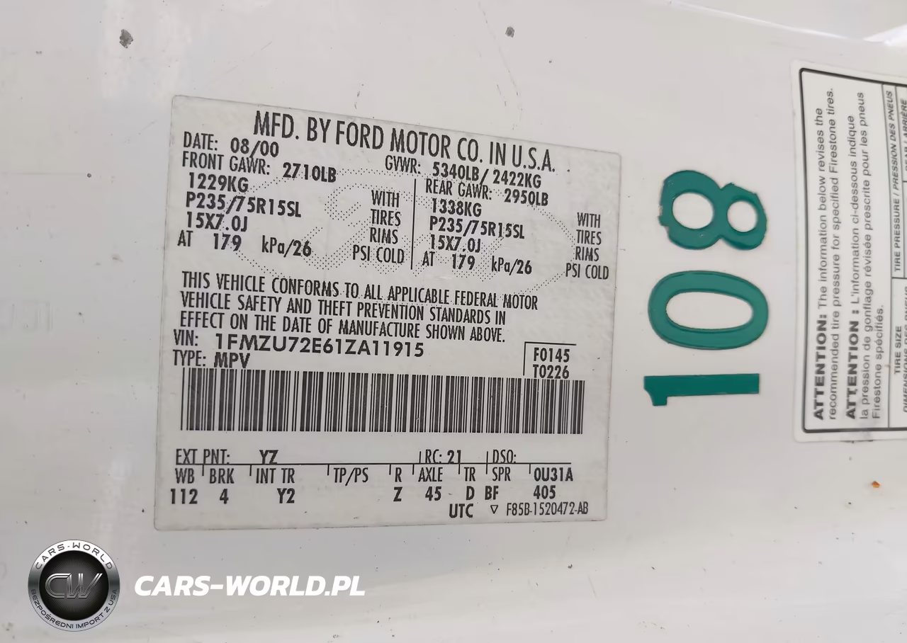 2001 Ford Explorer Xls VIN:1FMZU72E61ZA11915 - 9