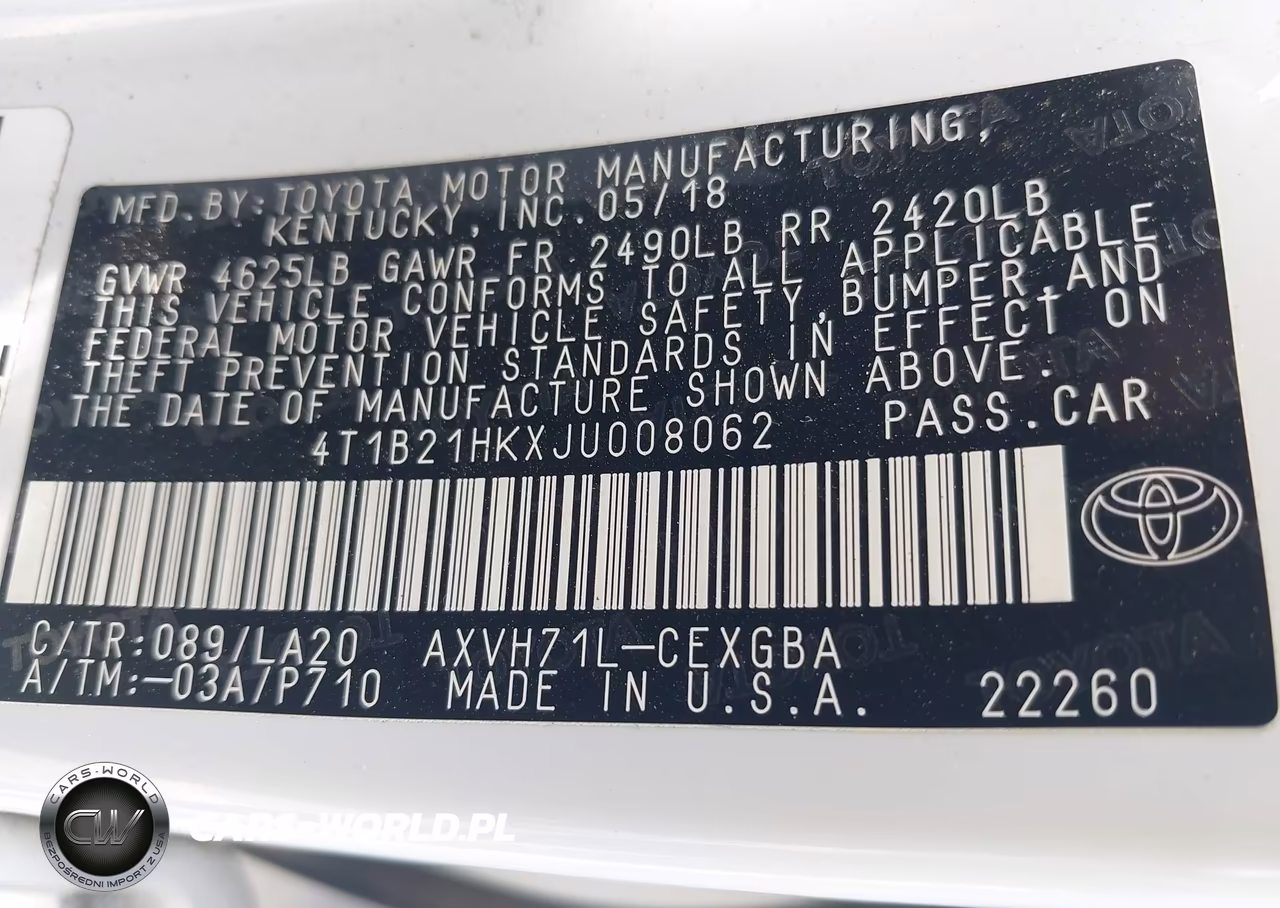 2018 Toyota Camry Hybrid Xle VIN:4T1B21HKXJU008062 - 9