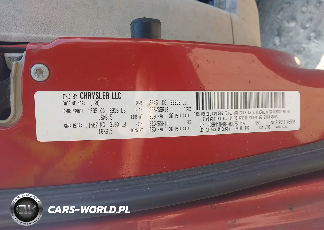 2008 Dodge Grand Caravan Se VIN:2D8HN44H48R703275 - 9
