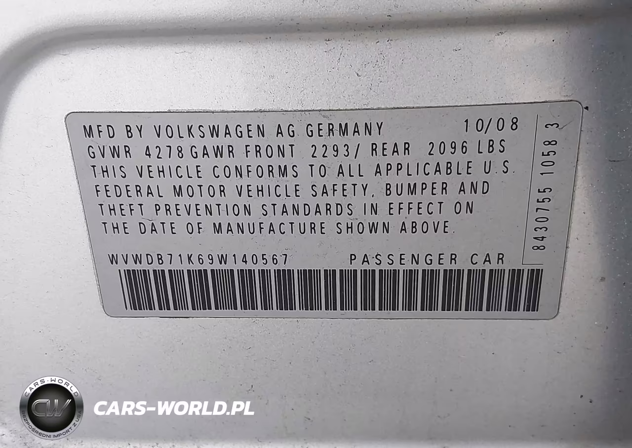 2009 Volkswagen Rabbit S VIN:WVWDB71K69W140567 - 9