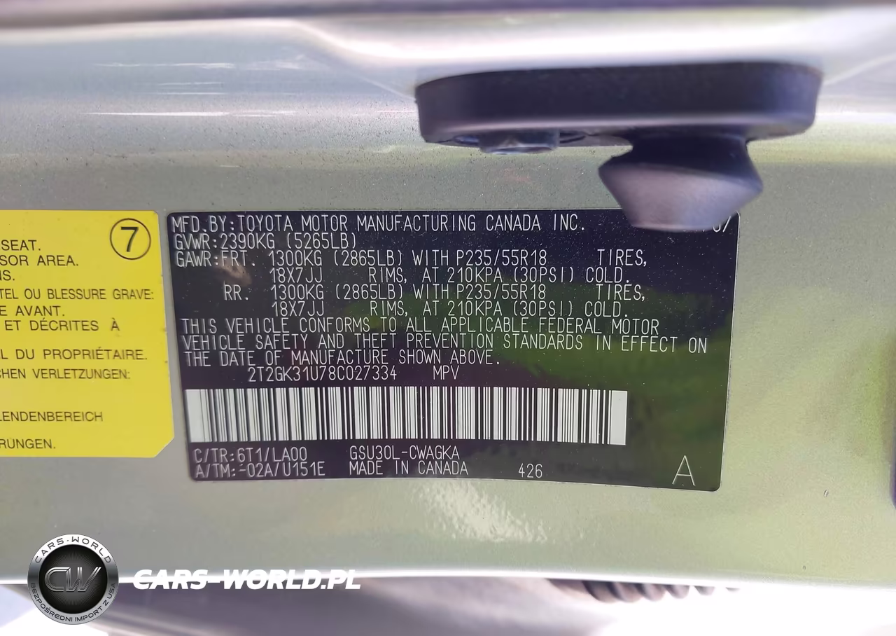 2008 Lexus Rx 350 VIN:2T2GK31U78C027334 - 9