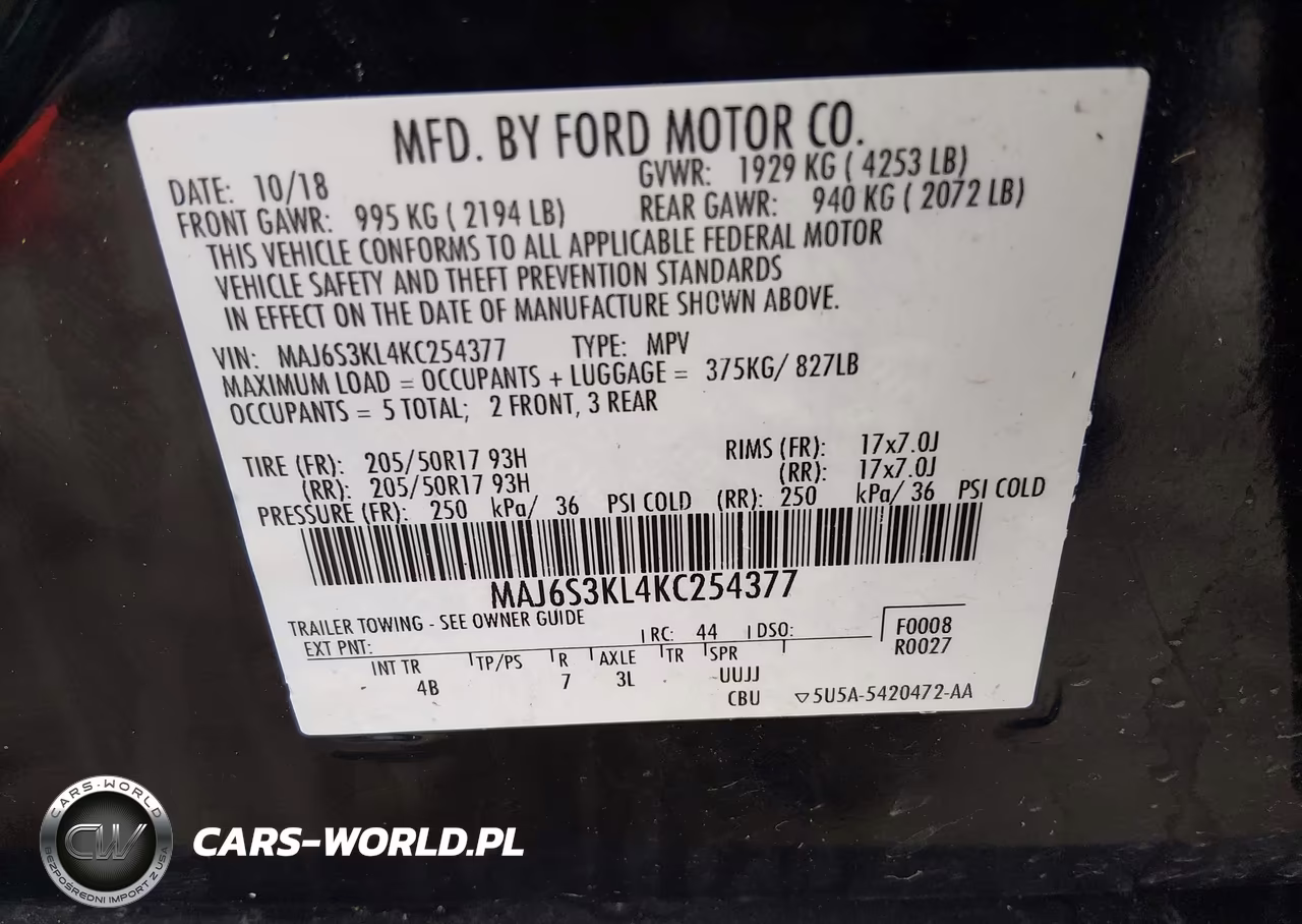 2019 Ford Ecosport Titanium VIN:MAJ6S3KL4KC254377 - 9