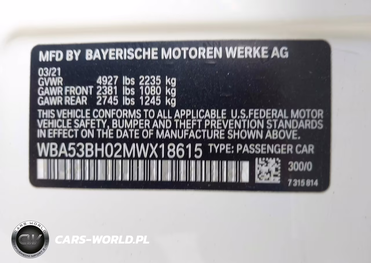 2021 BMW 530I VIN:WBA53BH02MWX18615 - 9