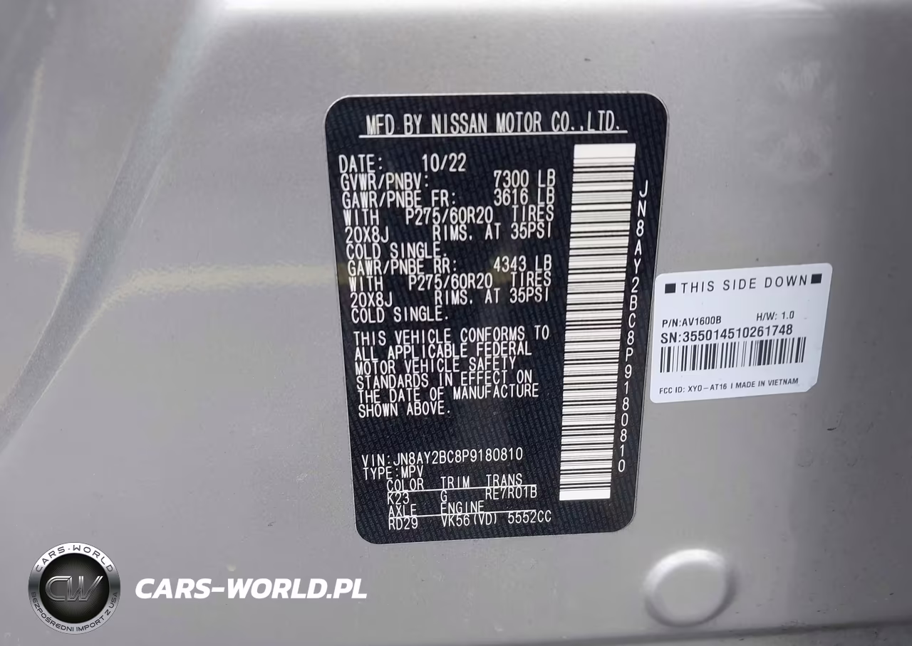 2023 Nissan Armada Sl 2Wd VIN:JN8AY2BC8P9180810 - 9