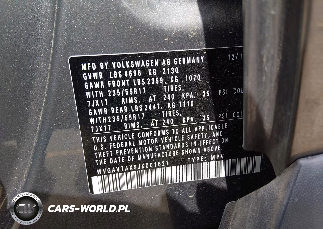 2018 Volkswagen Tiguan Limited 2.0T VIN:WVGAV7AX9JK001627 - 9