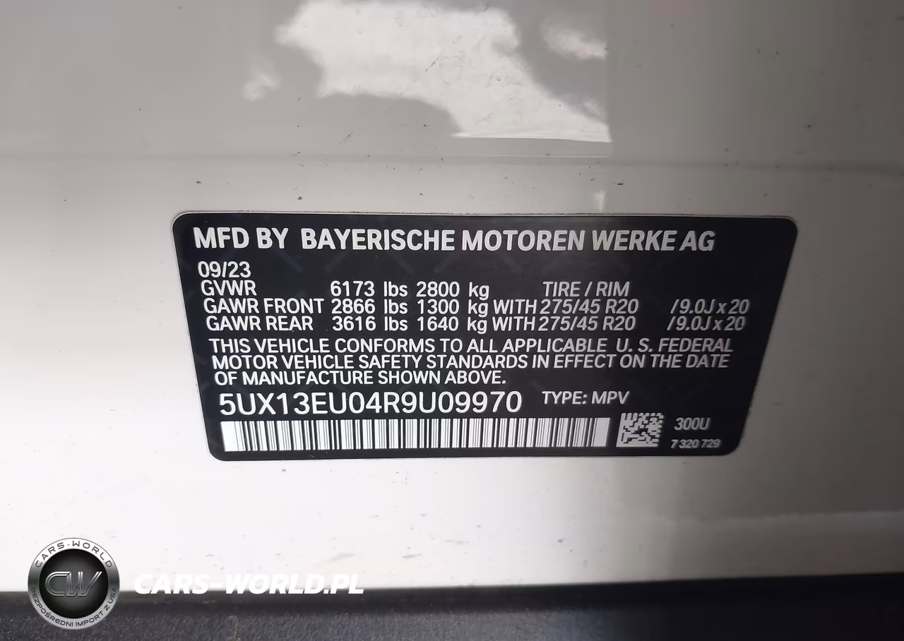 2024 BMW X5 Sdrive40I VIN:5UX13EU04R9U09970 - 9