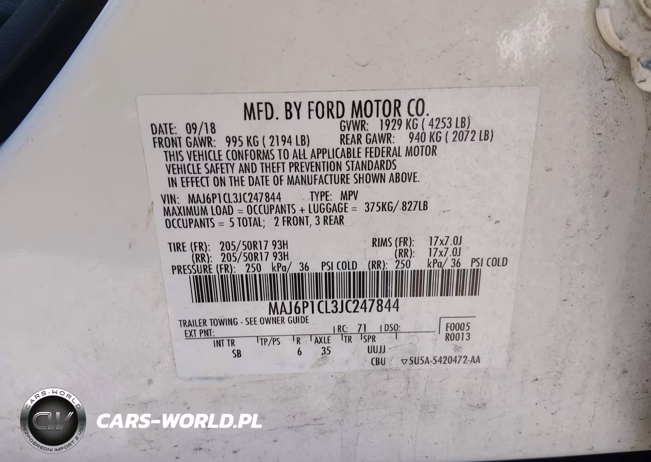 2018 Ford Ecosport Ses VIN:MAJ6P1CL3JC247844 - 9