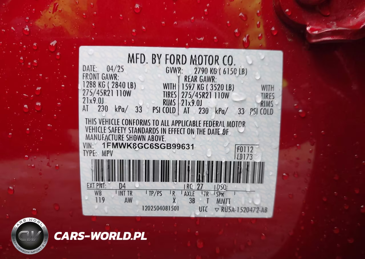 2025 Ford Explorer St VIN:1FMWK8GC6SGB99631 - 9