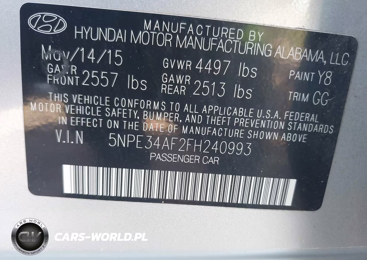 2015 Hyundai Sonata Sport VIN:5NPE34AF2FH240993 - 9
