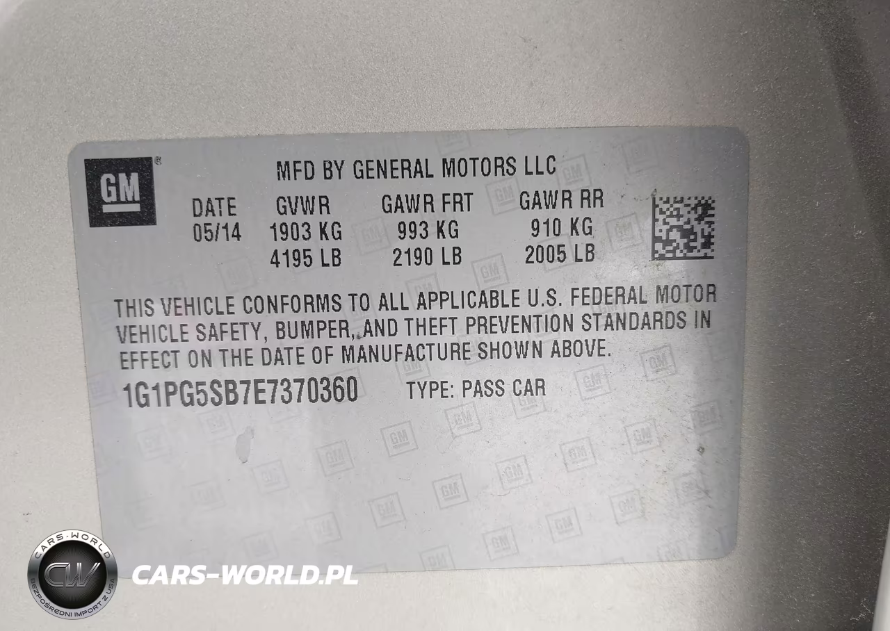 2014 Chevrolet Cruze Ltz VIN:1G1PG5SB7E7370360 - 9