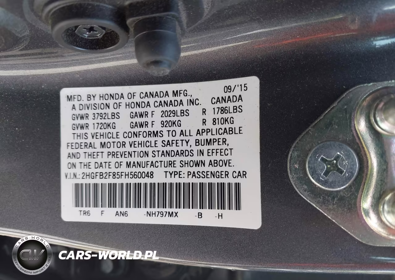 2015 Honda Civic Ex VIN:2HGFB2F85FH560048 - 9