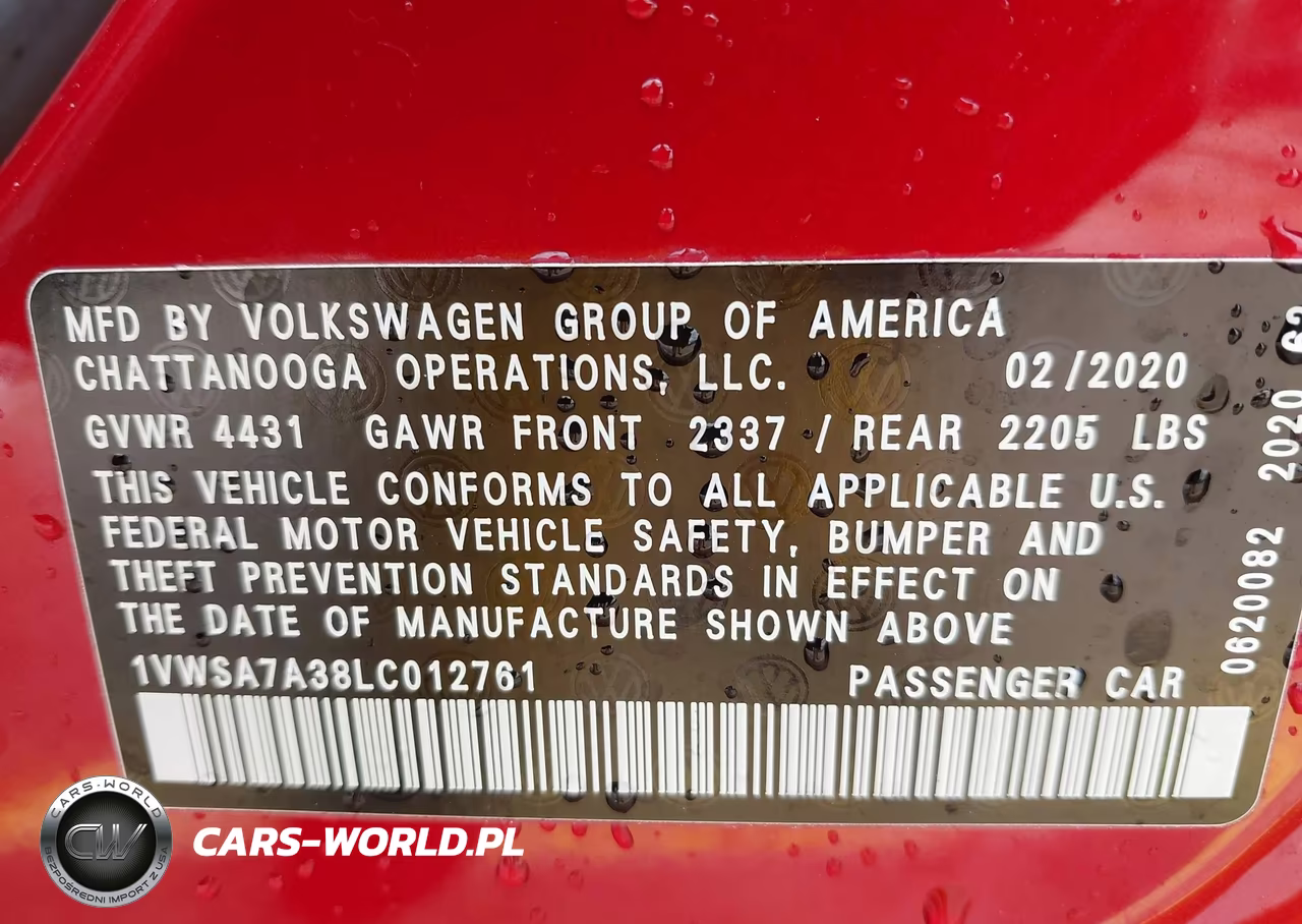 2020 Volkswagen Passat 2.0T Se VIN:1VWSA7A38LC012761 - 9