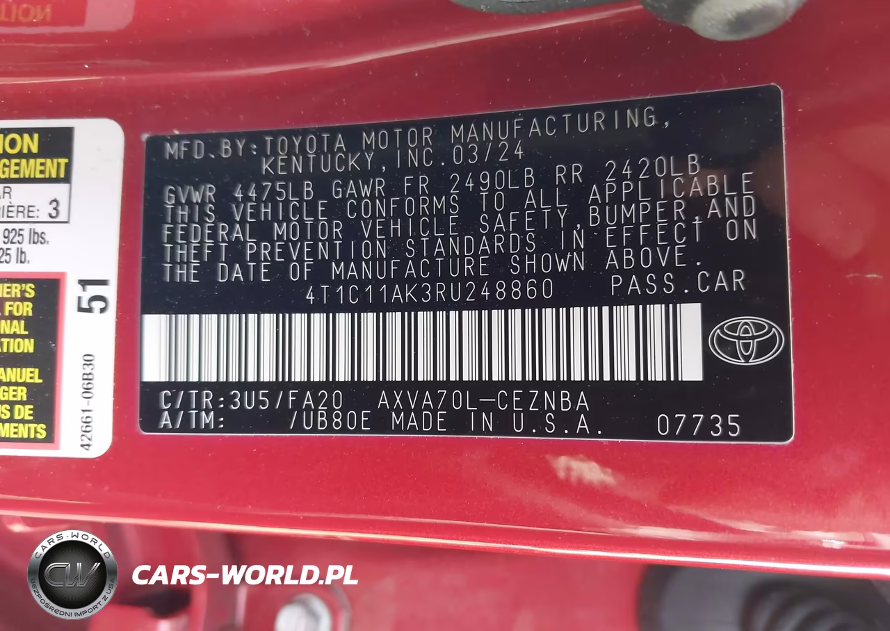 2024 Toyota Camry Le VIN:4T1C11AK3RU248860 - 9
