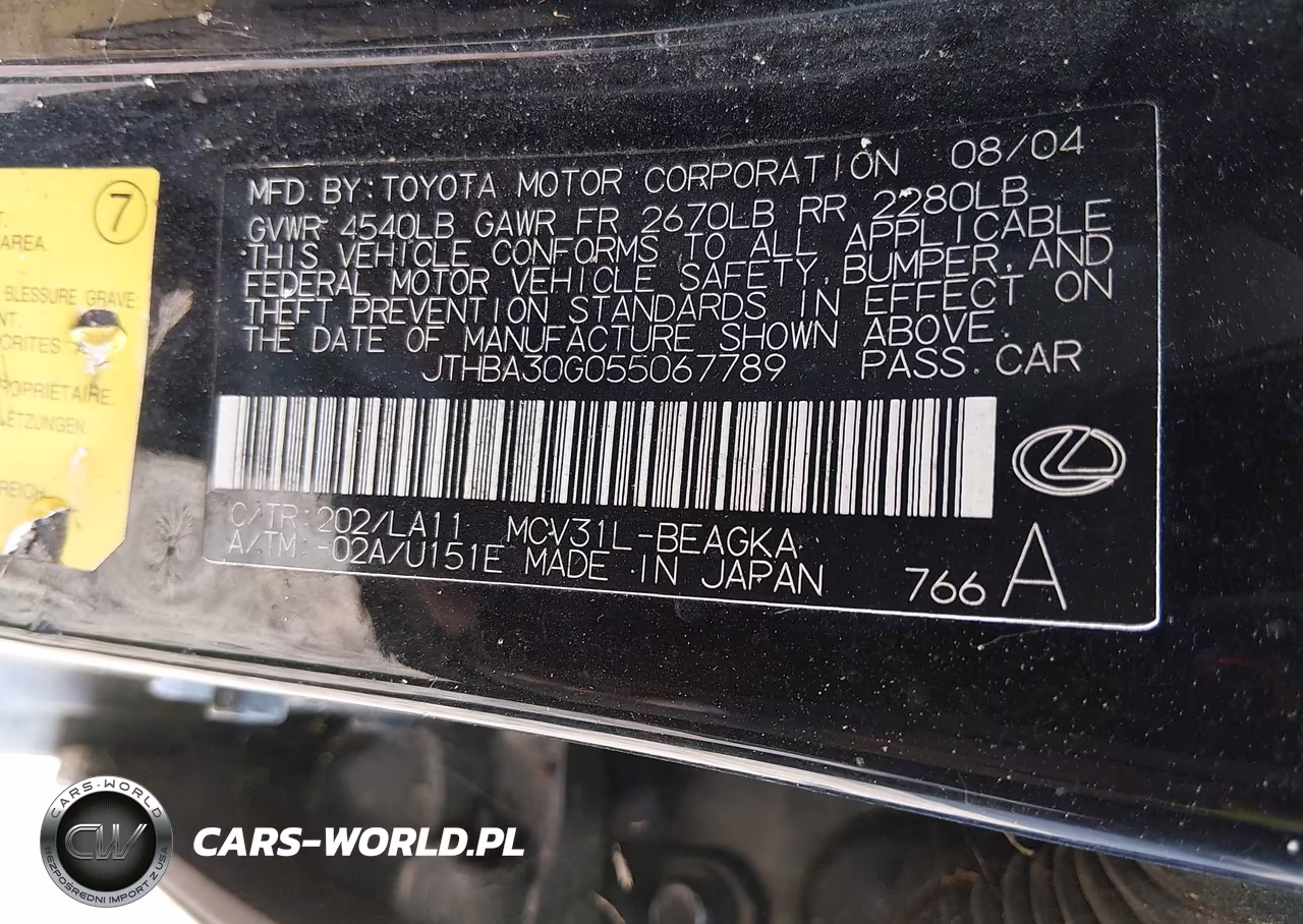 2005 Lexus Es 330 VIN:JTHBA30G055067789 - 9