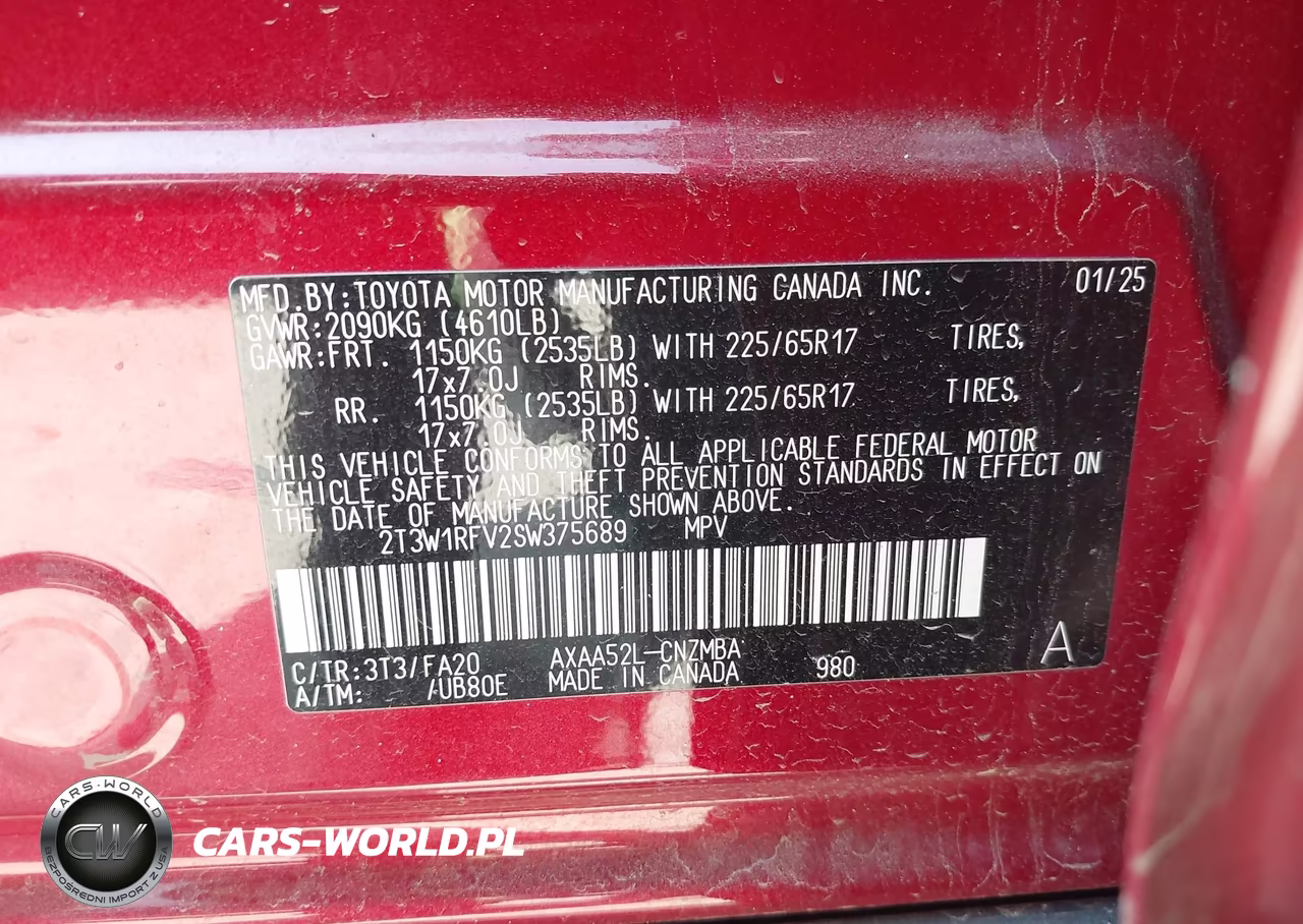 2025 Toyota Rav4 Xle VIN:2T3W1RFV2SW375689 - 9
