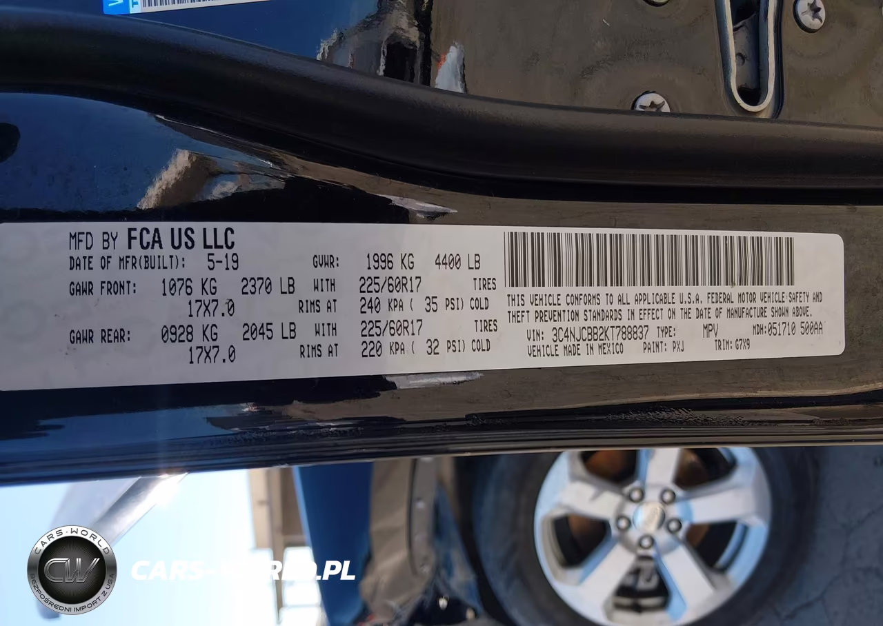 2019 Jeep Compass Latitude Fwd VIN:3C4NJCBB2KT788837 - 9