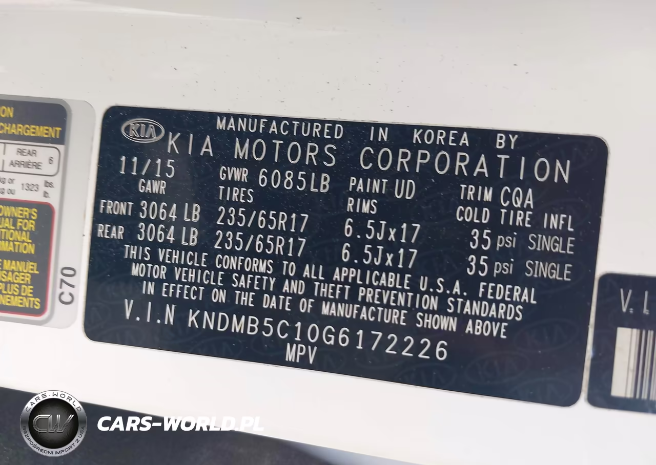 2016 Kia Sedona Lx VIN:KNDMB5C10G6172226 - 9