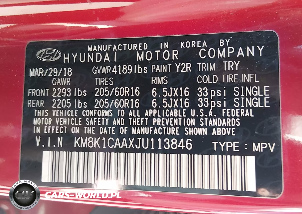 2018 Hyundai Kona Se VIN:KM8K1CAAXJU113846 - 9