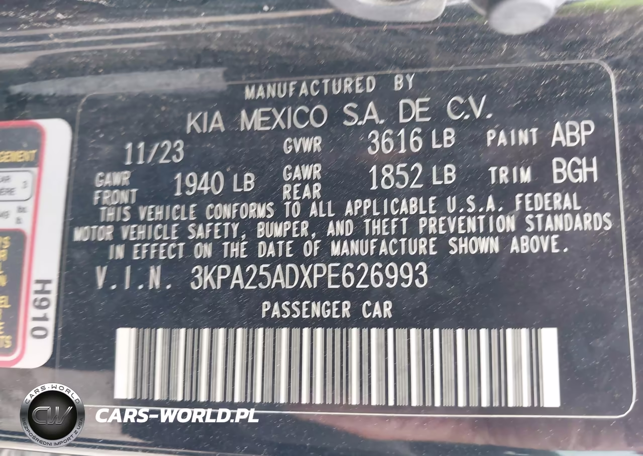 2023 Kia Rio 5-Door S VIN:3KPA25ADXPE626993 - 9