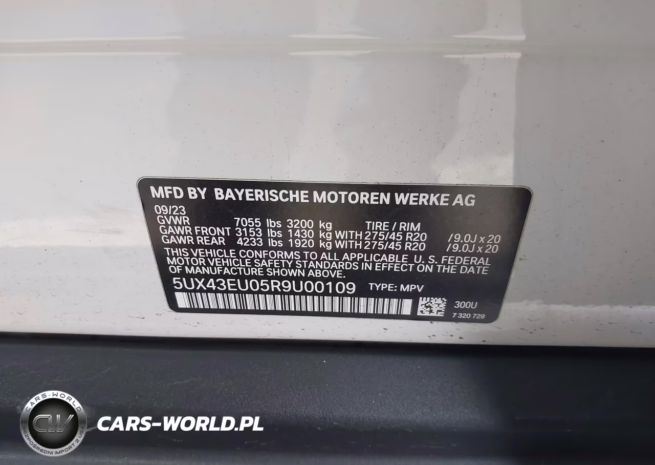 2024 BMW X5 Phev xDrive50E VIN:5UX43EU05R9U00109 - 9
