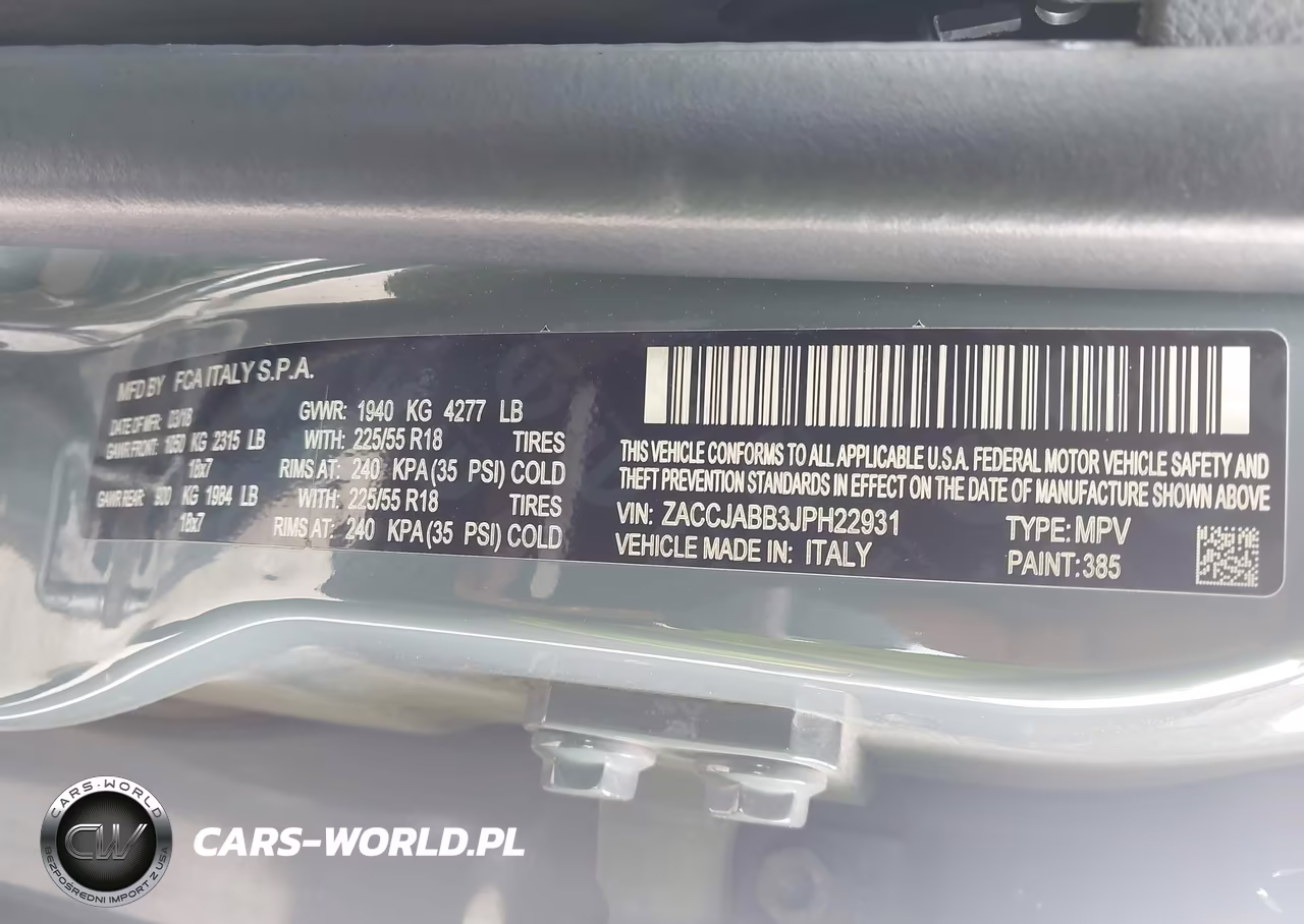2018 Jeep Renegade Altitude Fwd VIN:ZACCJABB3JPH22931 - 9