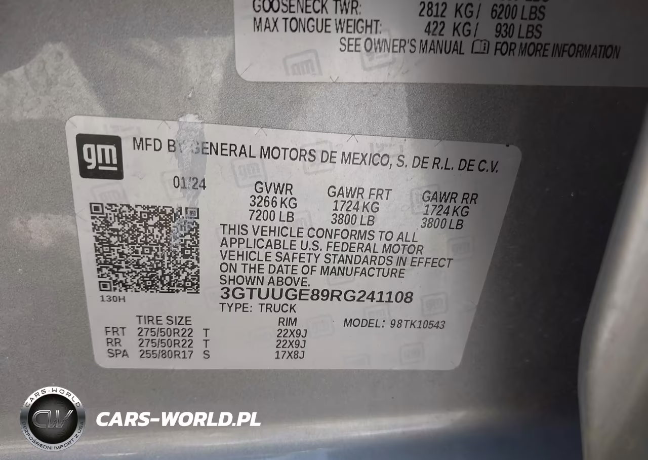 2024 GMC Sierra 1500 4Wd Short Box Denali VIN:3GTUUGE89RG241108 - 9