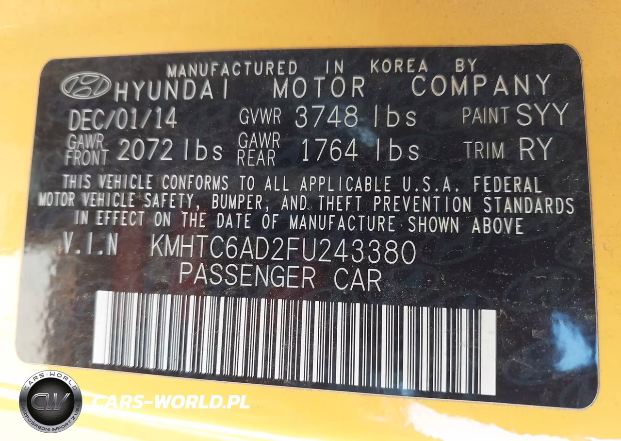 2015 Hyundai Veloster VIN:KMHTC6AD2FU243380 - 9