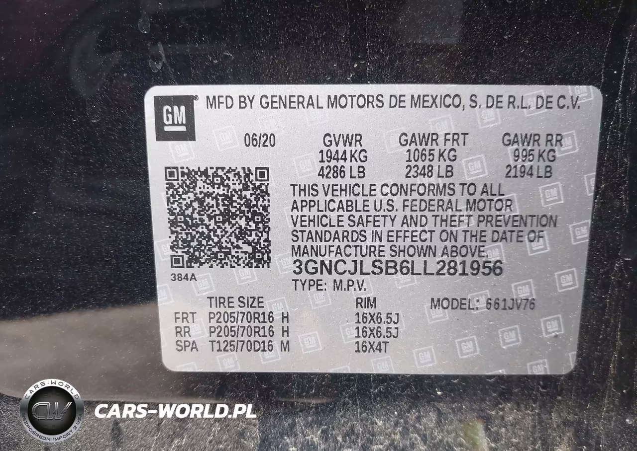 2020 Chevrolet Trax Fwd Lt VIN:3GNCJLSB6LL281956 - 9