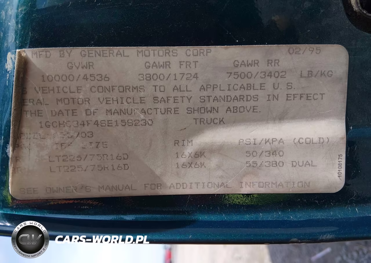 1995 Chevrolet Gmt-400 C3500 VIN:1GCHC34F4SE158230 - 9