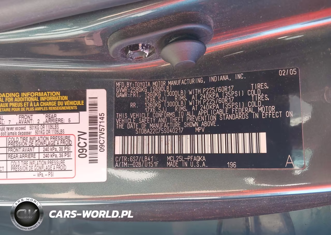 2005 Toyota Sienna Xle Limited VIN:5TDBA22C75S040217 - 9