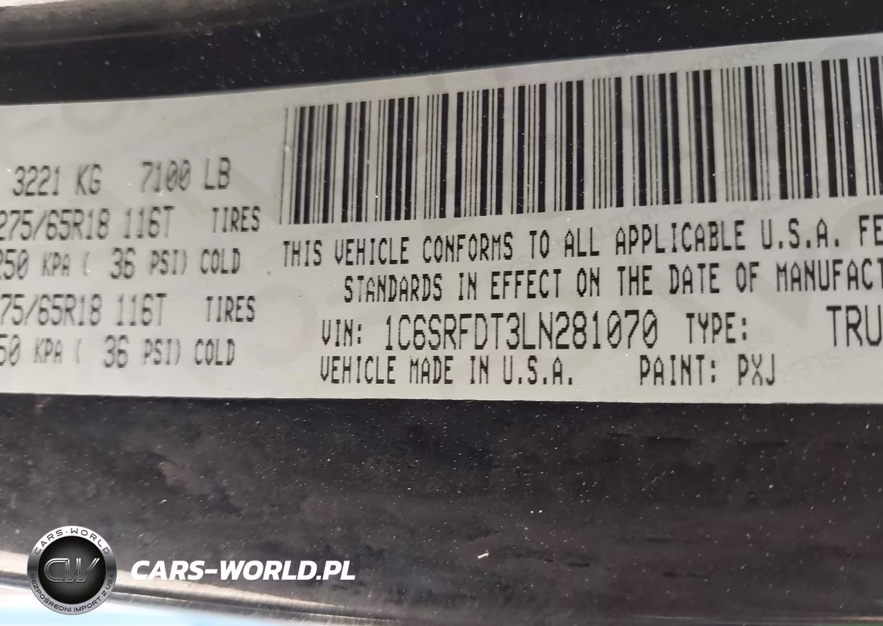 2020 Ram 1500 Laramie 4X4 6'4 Box VIN:1C6SRFDT3LN281070 - 9