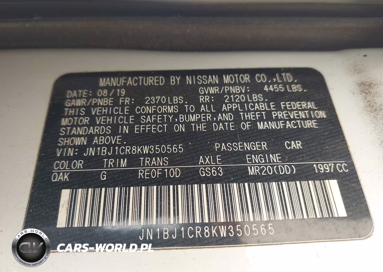 2019 Nissan Rogue Sport S VIN:JN1BJ1CR8KW350565 - 9