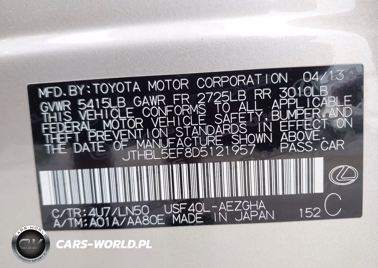2013 Lexus Ls 460 VIN:JTHBL5EF8D5121957 - 9