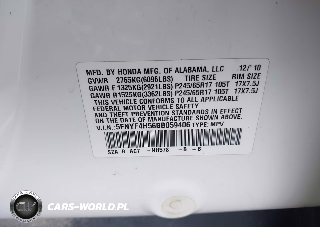 2011 Honda Pilot Ex-L VIN:5FNYF4H56BB059406 - 9