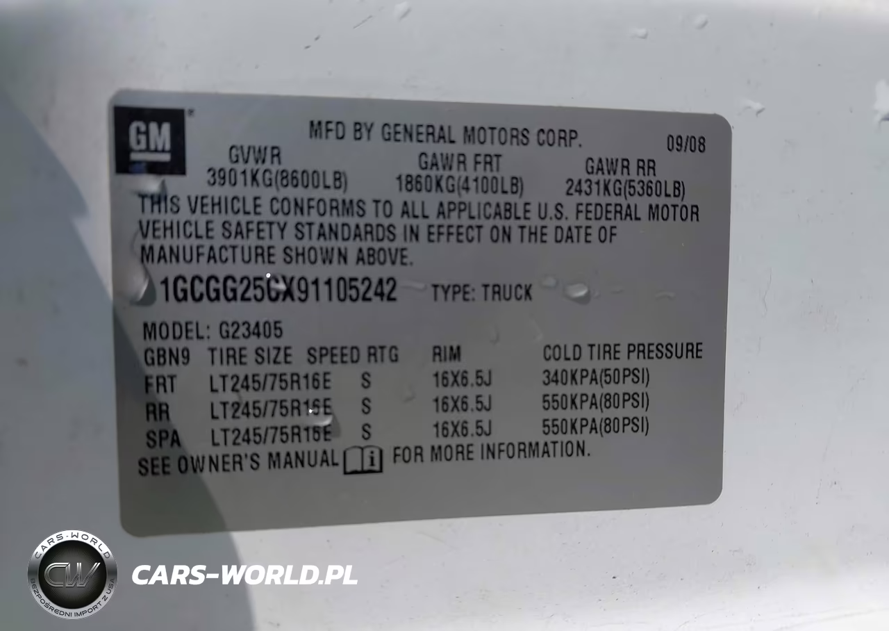 2009 Chevrolet Express 2500 Work Van VIN:1GCGG25CX91105242 - 9