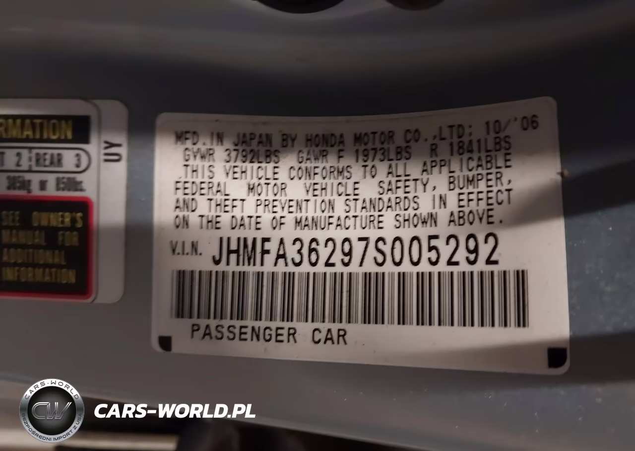2007 Honda Civic Hybrid VIN:JHMFA36297S005292 - 9