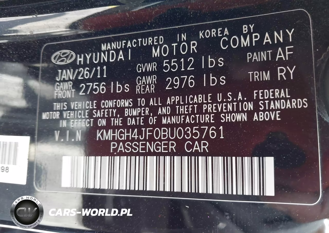 2011 Hyundai Equus Signature VIN:KMHGH4JF0BU035761 - 9