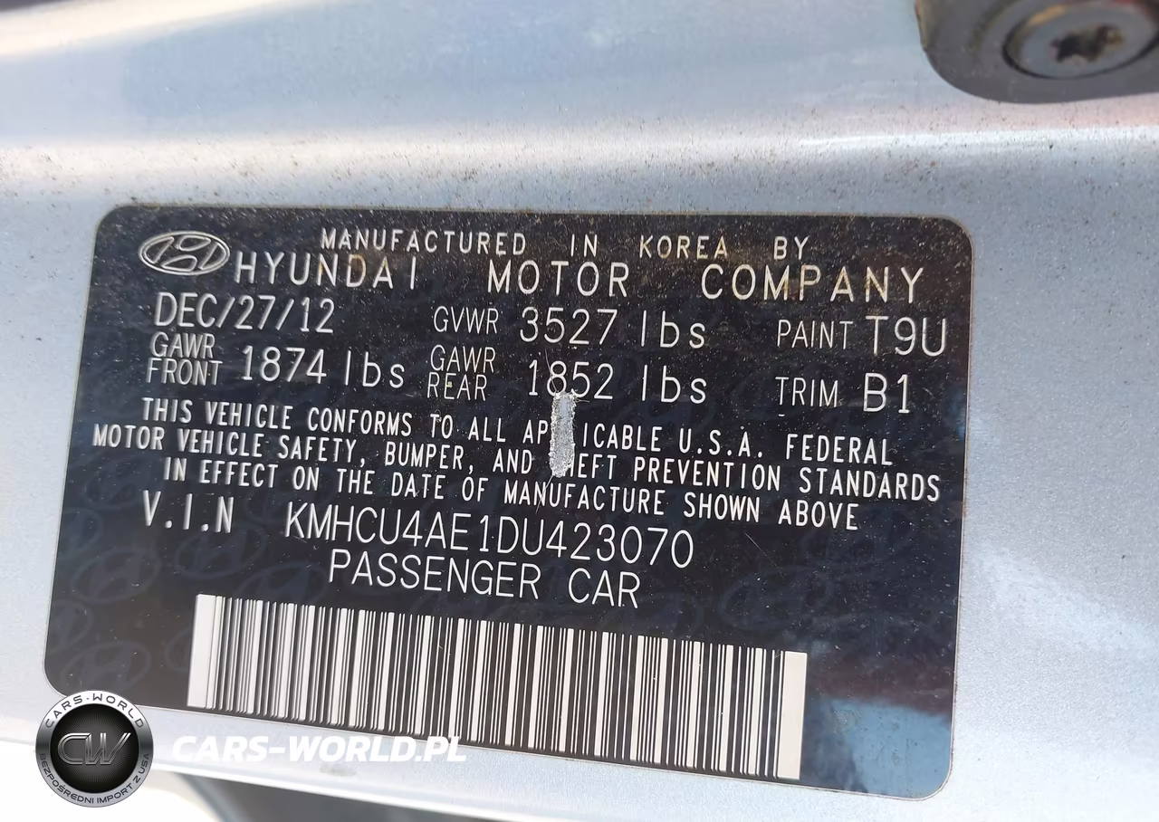 2013 Hyundai Accent Gls VIN:KMHCU4AE1DU423070 - 9