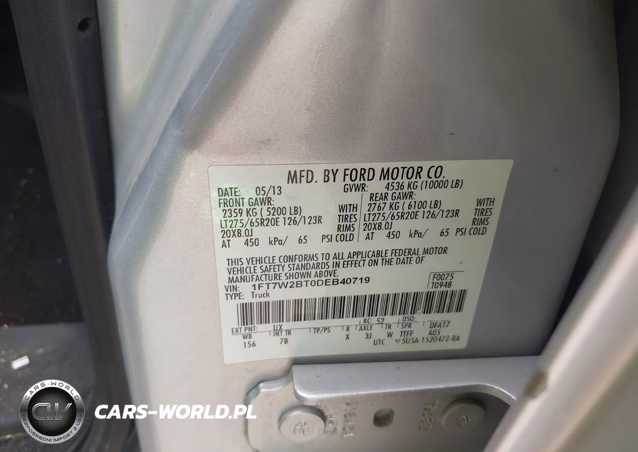 2013 Ford F-250 Lariat VIN:1FT7W2BT0DEB40719 - 9