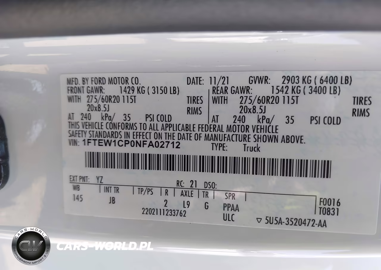 2022 Ford F-150 Xl VIN:1FTEW1CP0NFA02712 - 9