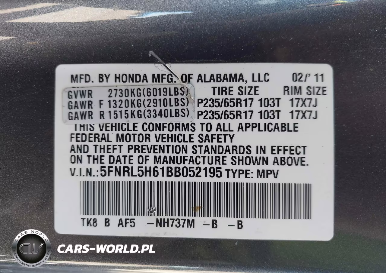 2011 Honda Odyssey Ex-L VIN:5FNRL5H61BB052195 - 9