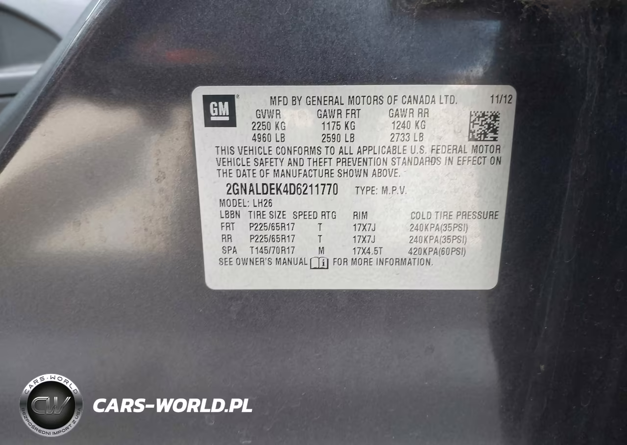 2013 Chevrolet Equinox 1Lt VIN:2GNALDEK4D6211770 - 9