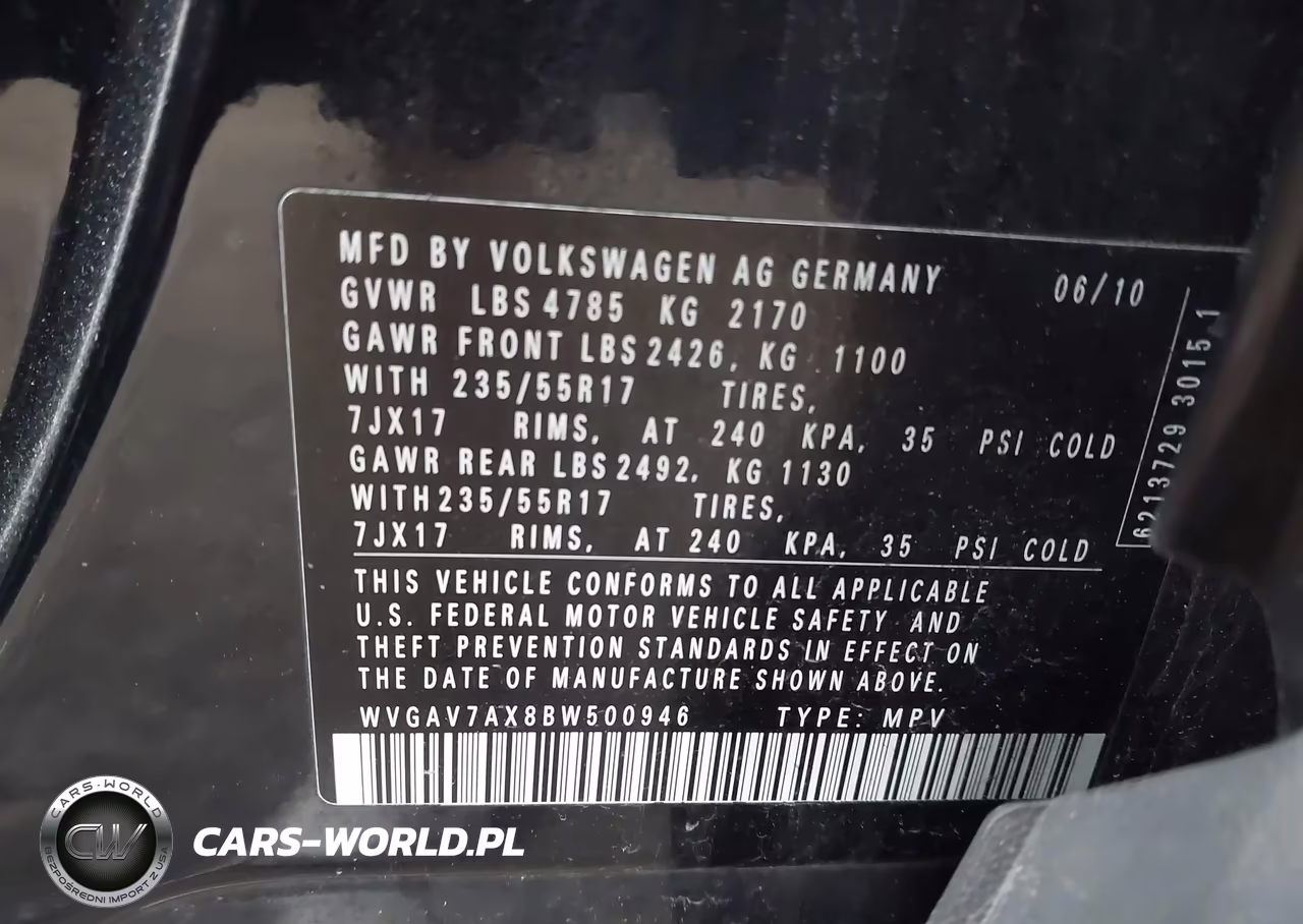 2011 Volkswagen Tiguan Se VIN:WVGAV7AX8BW500946 - 9
