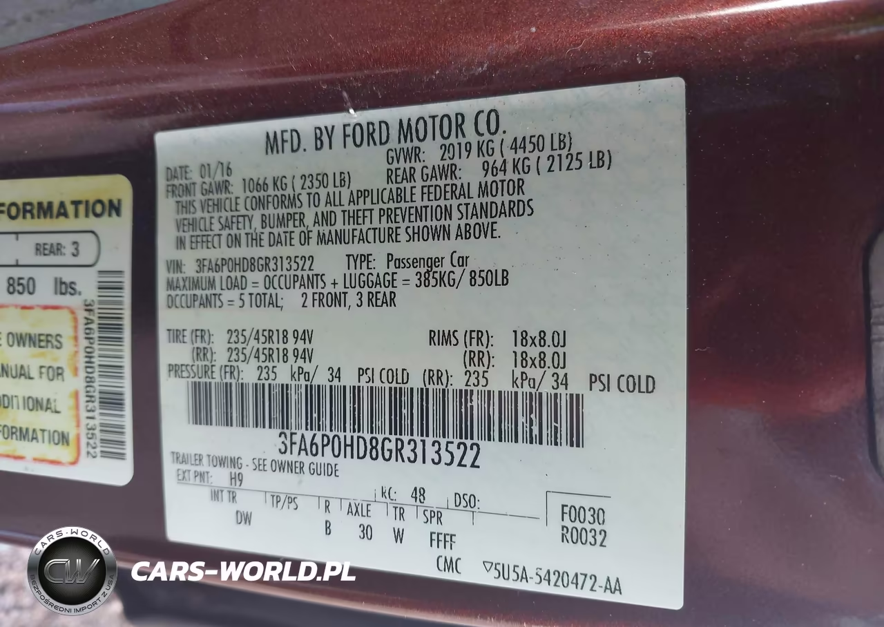 2016 Ford Fusion Se VIN:3FA6P0HD8GR313522 - 9