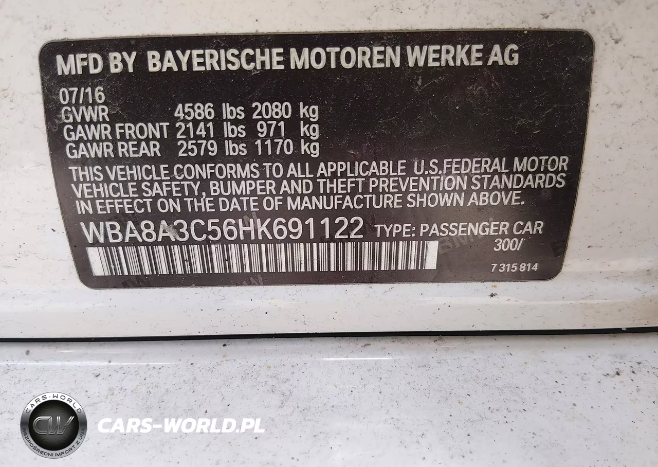 2017 BMW 320I xDrive VIN:WBA8A3C56HK691122 - 8