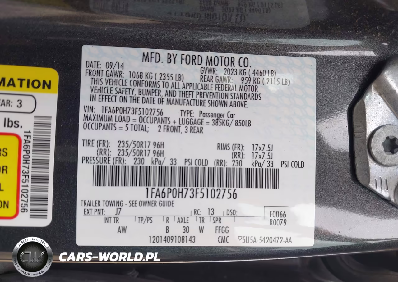 2015 Ford Fusion Se VIN:1FA6P0H73F5102756 - 9