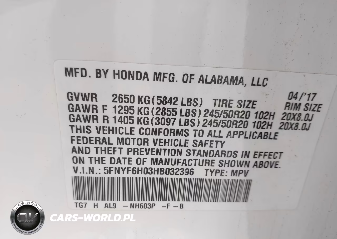 2017 Honda Pilot Elite VIN:5FNYF6H03HB032396 - 9