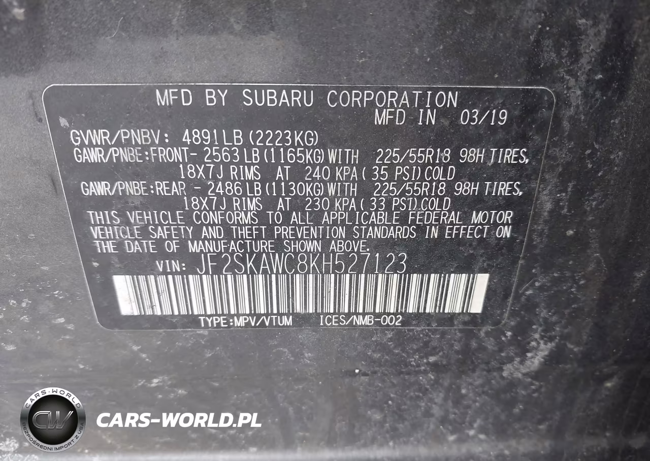 2019 Subaru Forester Touring VIN:JF2SKAWC8KH527123 - 9