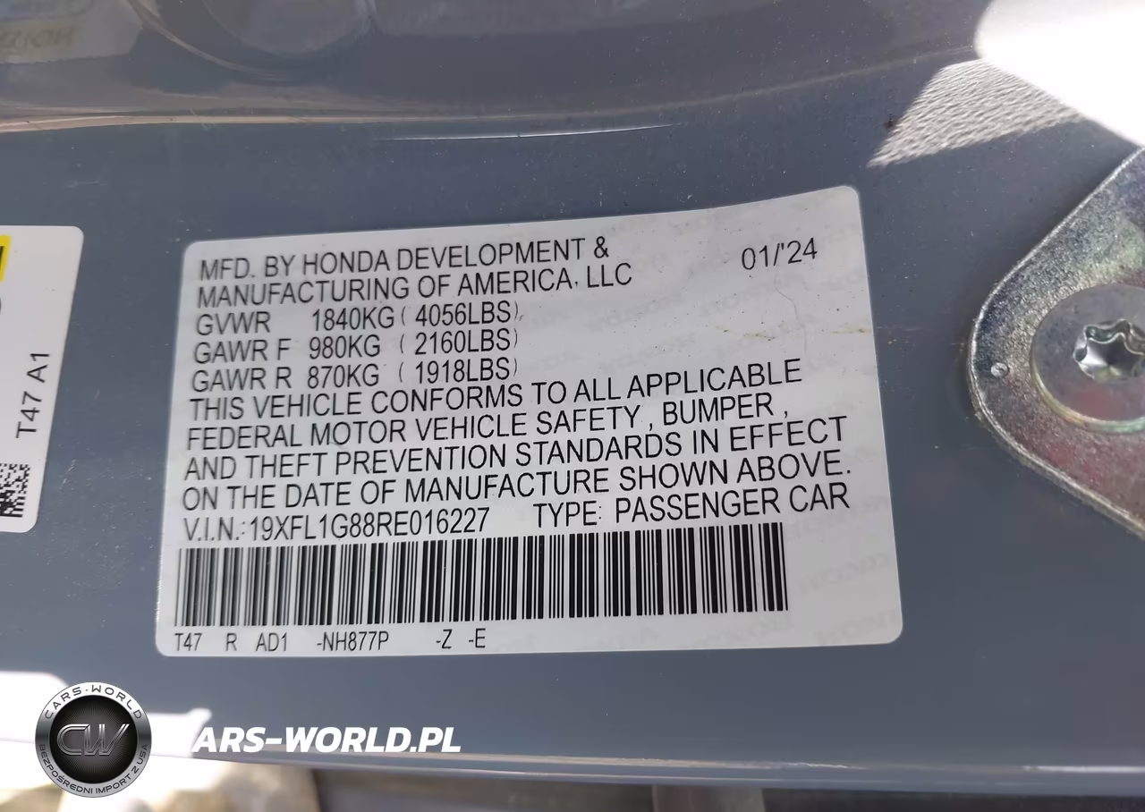 2024 Honda Civic Sport Touring VIN:19XFL1G88RE016227 - 9